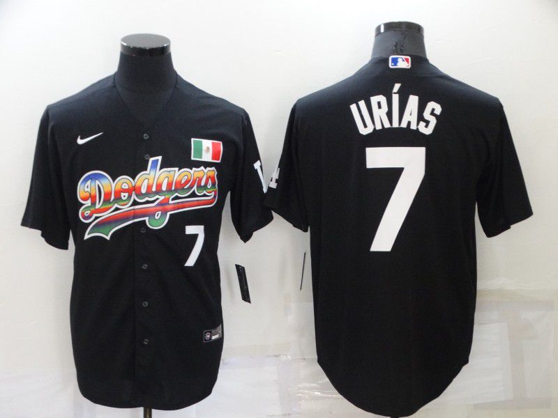 Men Los Angeles Dodgers 7 Urias Black Game Nike 2022 MLB Jerseys